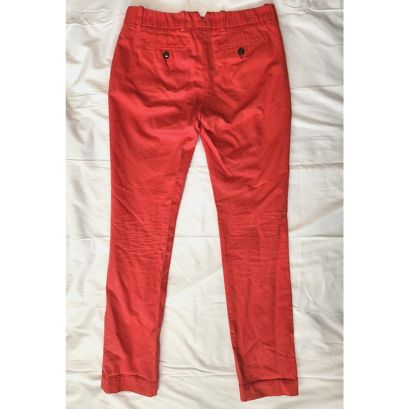 Lacoste Orangey-Red Women's Size US 4, FR 36 Chino Cotton Pants Made in France - Picture 2 of 11